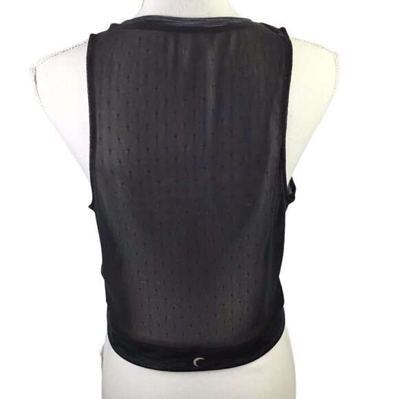 Zyia Active Luxe Mesh Crop Tank NWT Size XXL Sheer Sleeveless Black Dot Calm - Picture 4 of 9